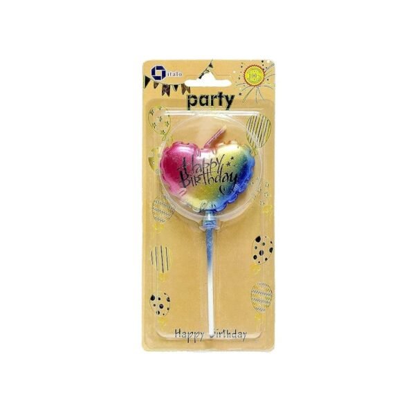 Multi Colour Heart Shape Birthday Candle