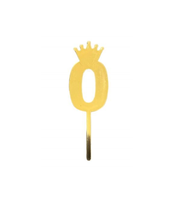 Number Zero Acrylic Birthday Cake Topper