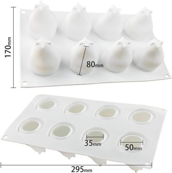 8 Cavity Pear Fruit Shaped Silicone Mould - Image 2