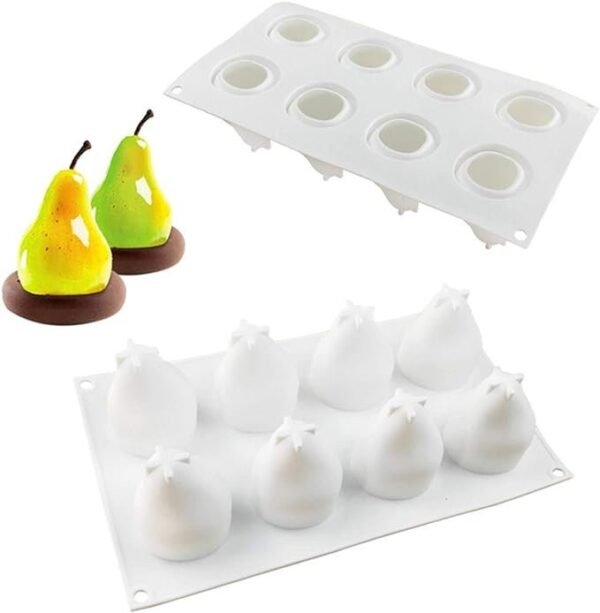 8 Cavity Pear Fruit Shaped Silicone Mould