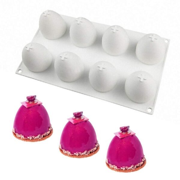 Easter Half Egg Shaped Mousse Cake, Chocolate, Jelly, Candy Silicone Mould 1pc