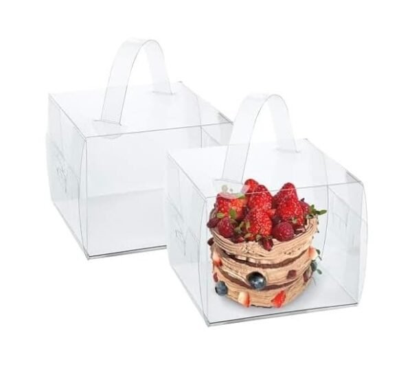 Square Full Clear Box with Handle 8.5cm X 8.5cm x 8.5cm