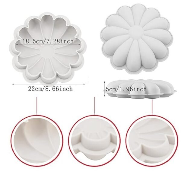 Sunflower Mousse Cake, Chocolate, Jelly, Candy Silicone Mould 1pc - Image 2