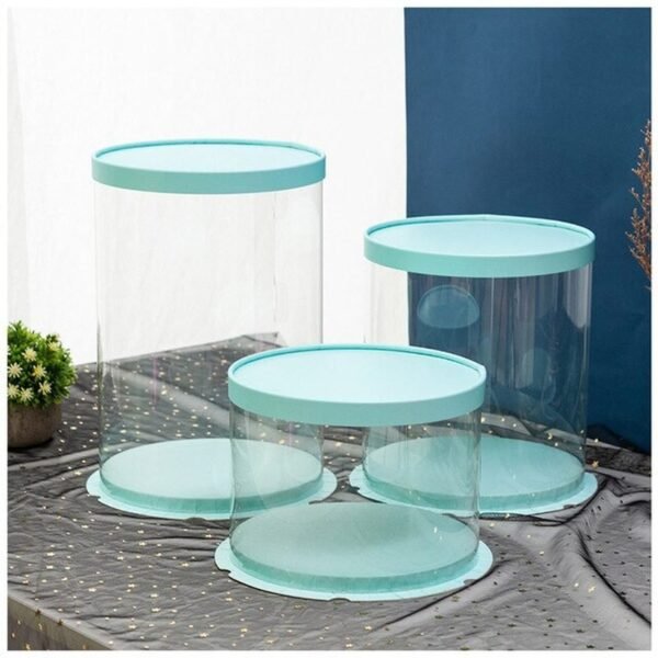 Round Clear Tall Cake Box 22cm X 22cm x 38cm - Image 2
