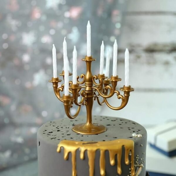 Candelabra Candlestick Taper Candle Holder Cake Topper For Christmas Wedding Birthday Cake Decor - Image 2
