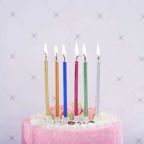 Colourful Cake Candle 6pcs Set - Image 2