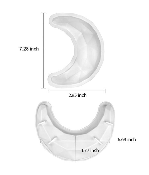 3D Diamond Moon Silicone Mould 7inch X 2.9inch - Image 2