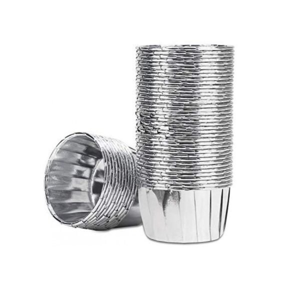 Cupcake Liners Silver 50pcs (6.5*5cm*3.5cm /(Mouth*bottom*height))