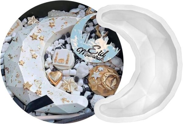 Large 3D Diamond Moon Silicone Mould 9inch X 4inch - Image 3
