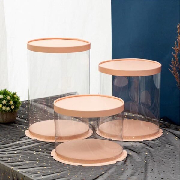 Round Clear Tall Cake Box 22cm X 22cm x 38cm - Image 3