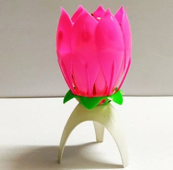 Flower Musical Birthday Candle - Pink
